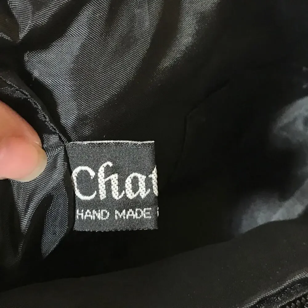 Chateau Vintage Black Knitted Satchel Bag